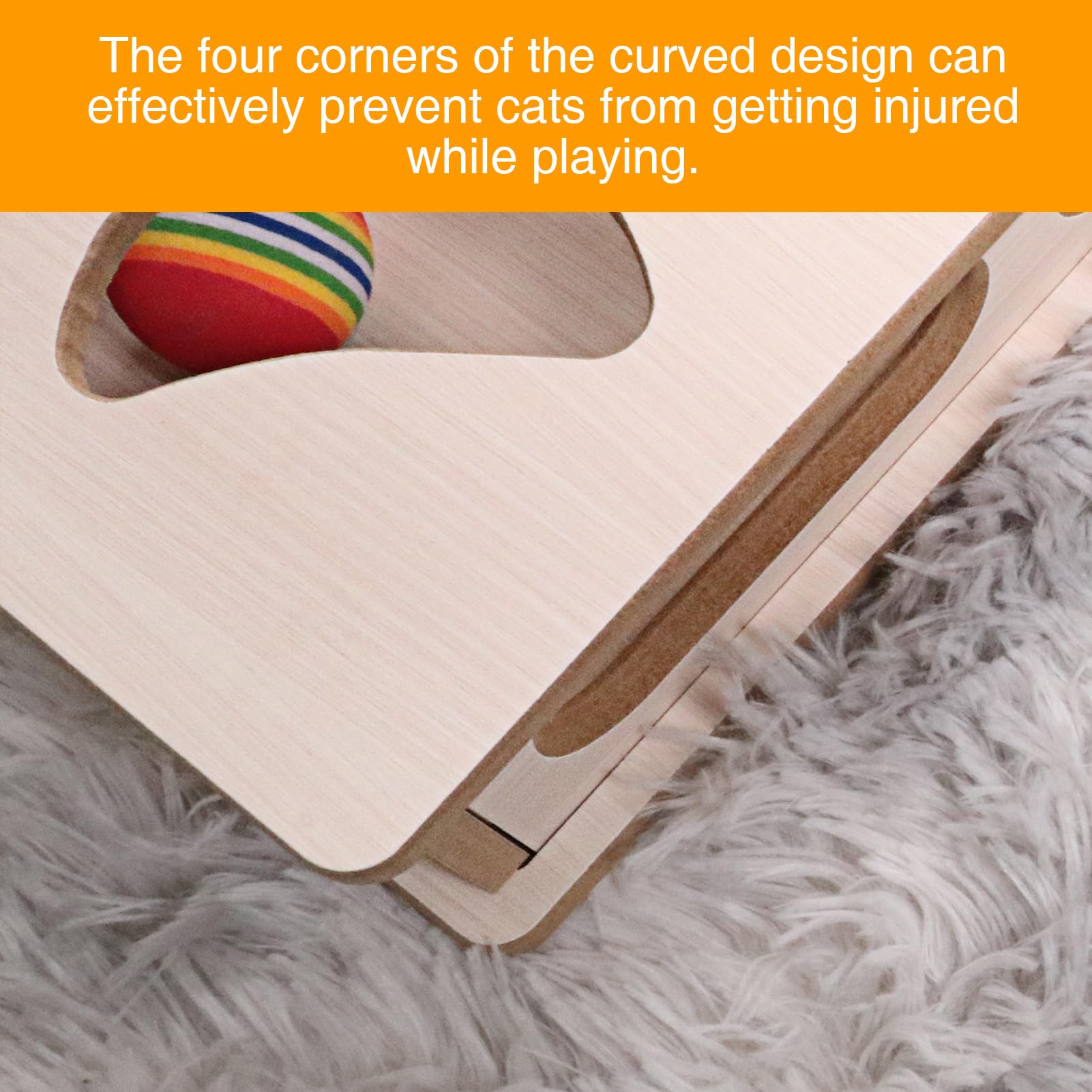 DI BI GRAMAS Cat Interactive Box Puzzle Toy side holes illustrate varied play rules for hunting-like engagement