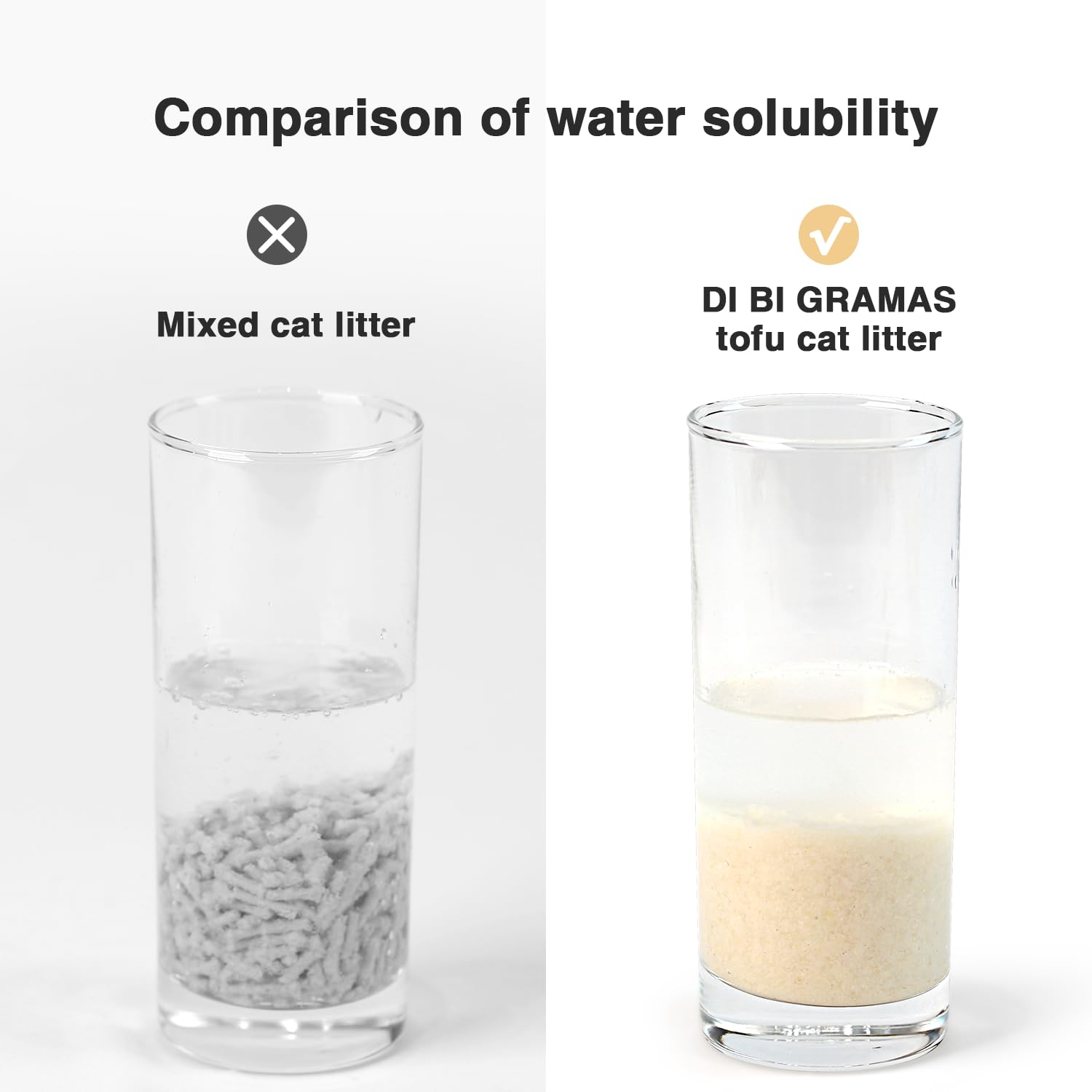 DI BI GRAMAS pure natural tofu materials for a gentle, safe litter experience.