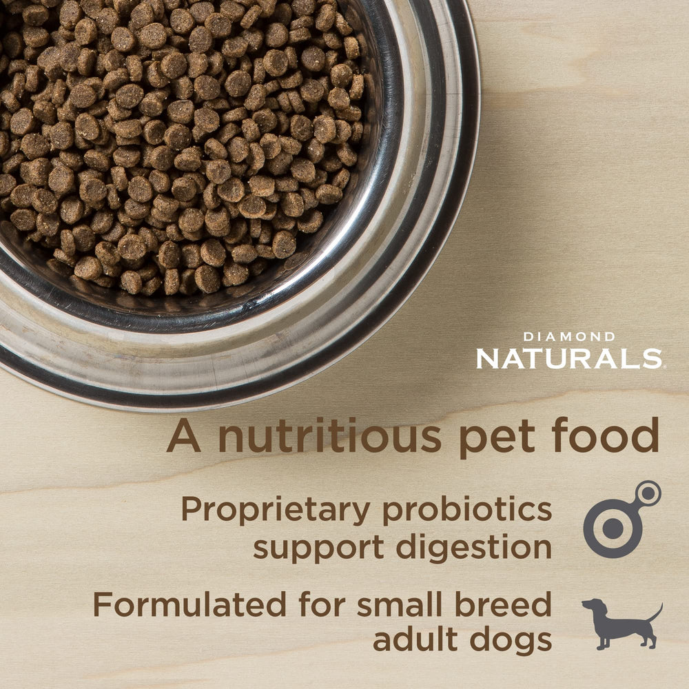 Small dog bowl with Diamond Naturals chicken and rice meal ready to serve for small dogs.