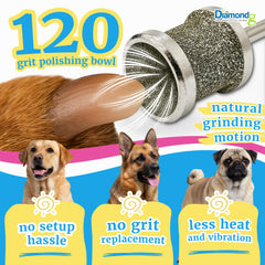 Diamondg dog nail grinder bit shows Dremel compatibility for easy setup