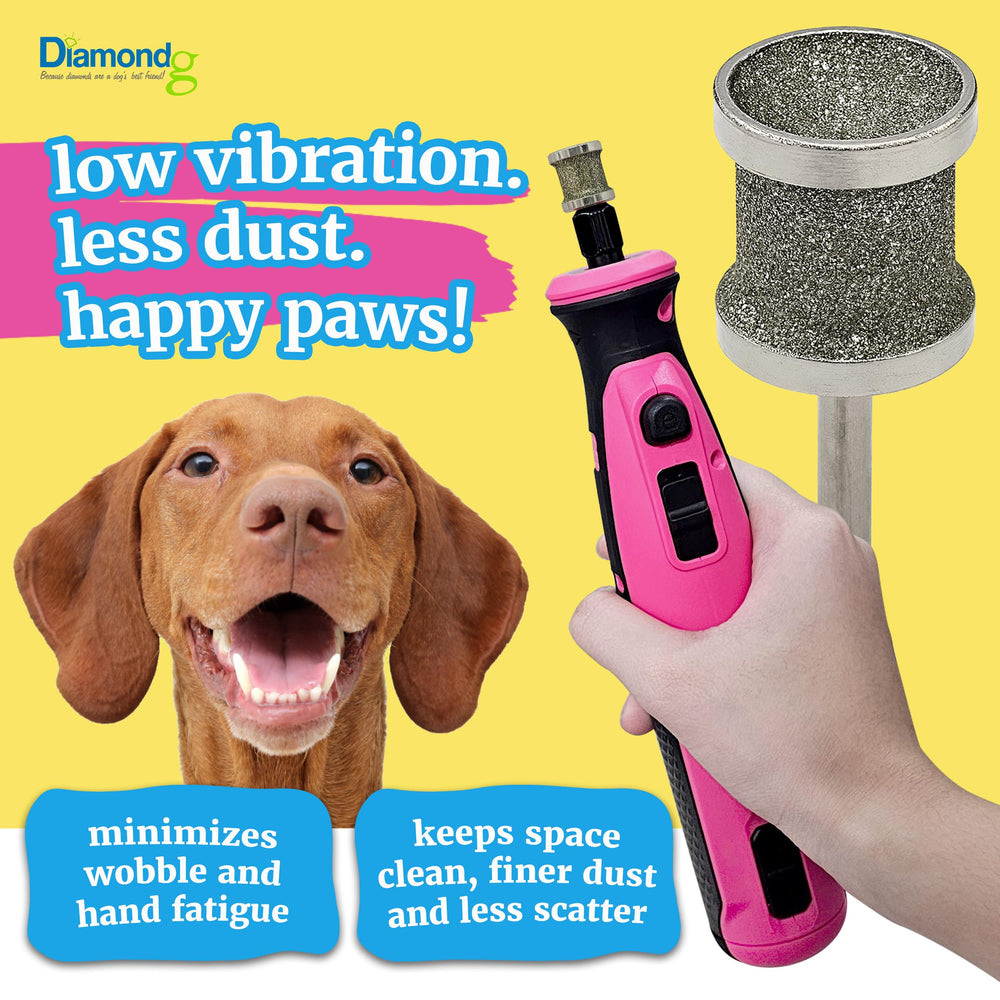Diamondg low vibration reduces noise and jitters during grooming