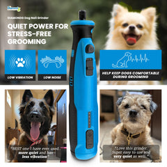 Diamondg cordless dog nail grinder LED tip for precise trimming in low light.