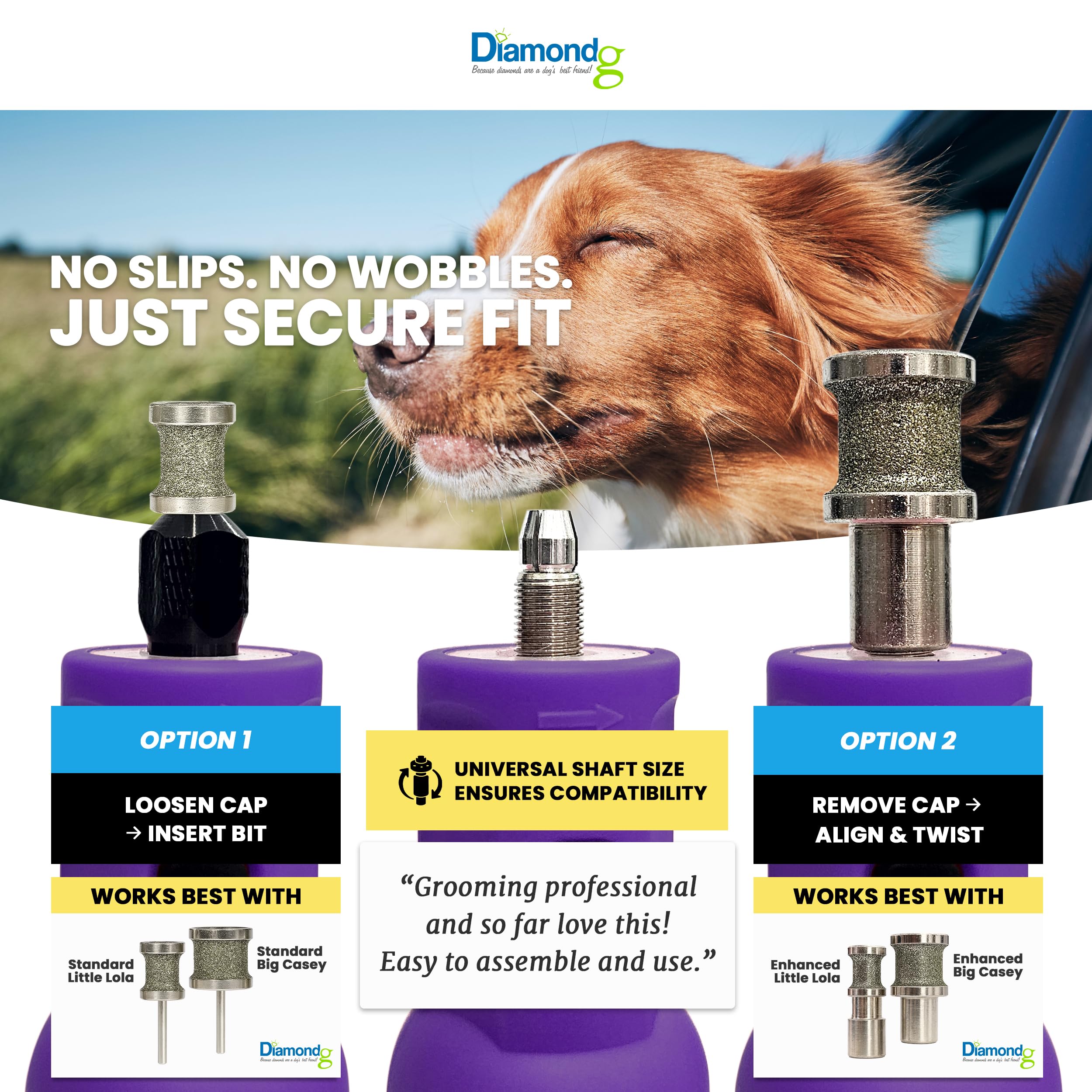 Diamondg cordless dog nail grinder travel bag for grooming on the go