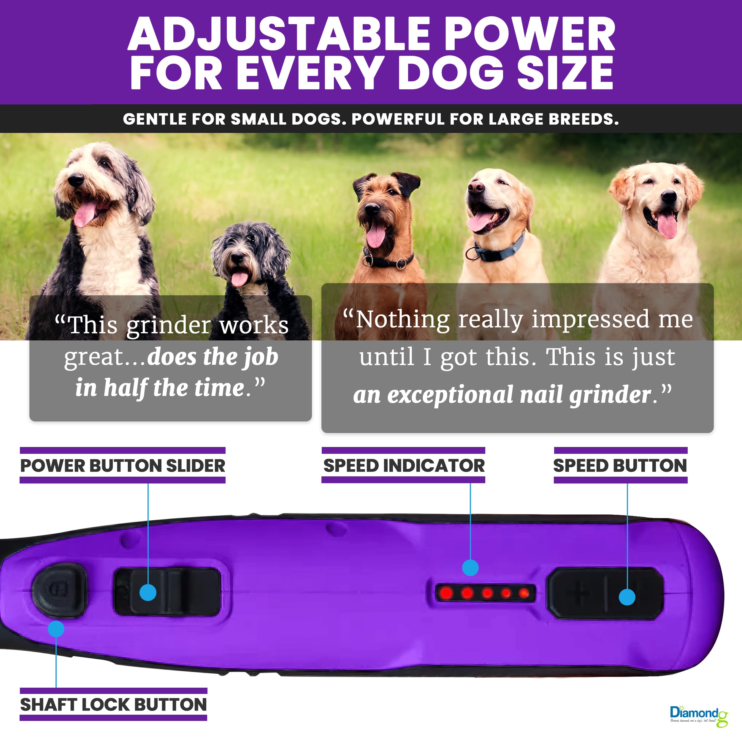 Diamondg cordless dog nail grinder universal attachment fit for broad compatibility
