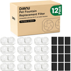 DIANU cat fountain replacement filter carbon pack reduces odors for clearer drinking water
