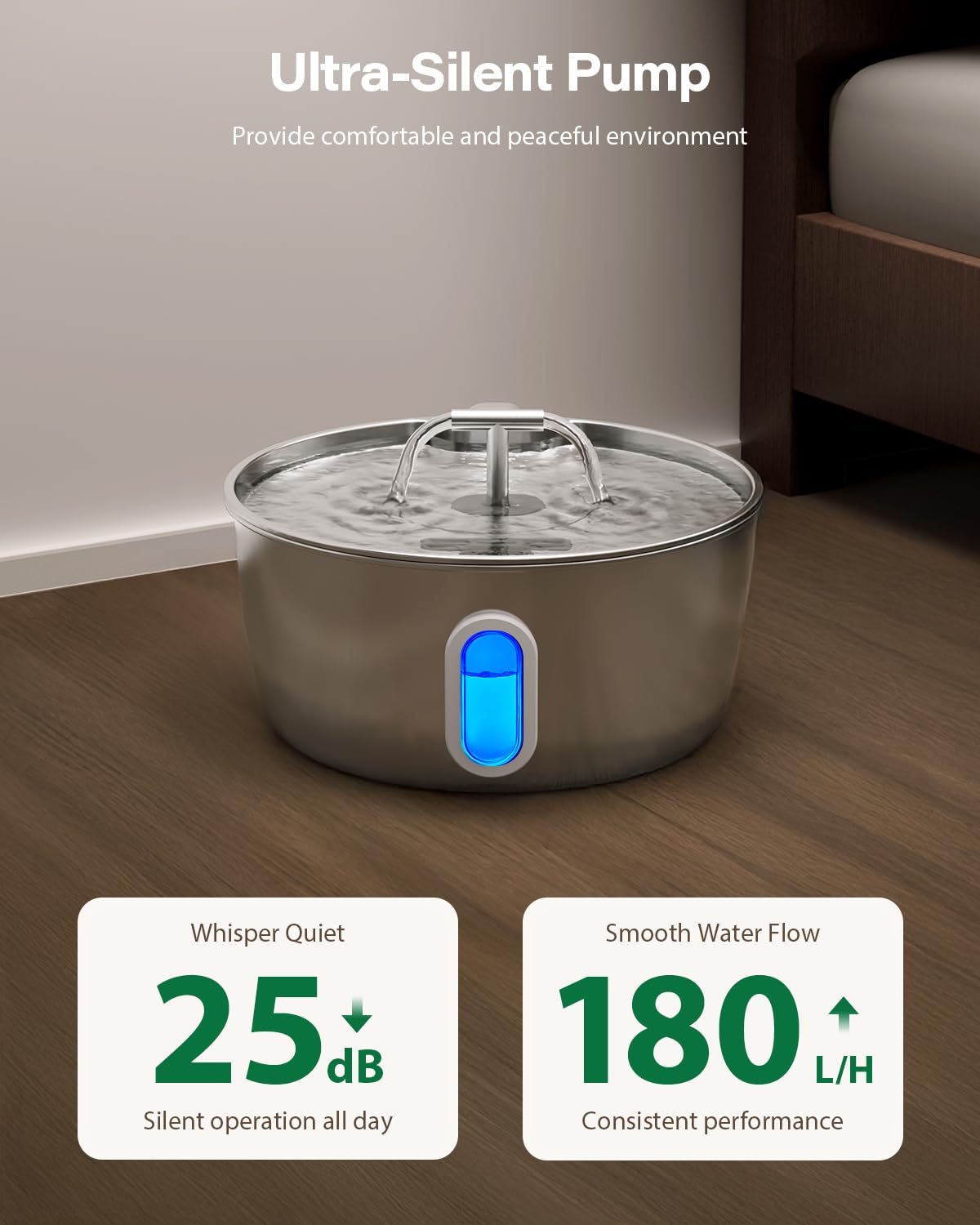 DIANU quadruple filtration system reduces debris and odors in drinking water.