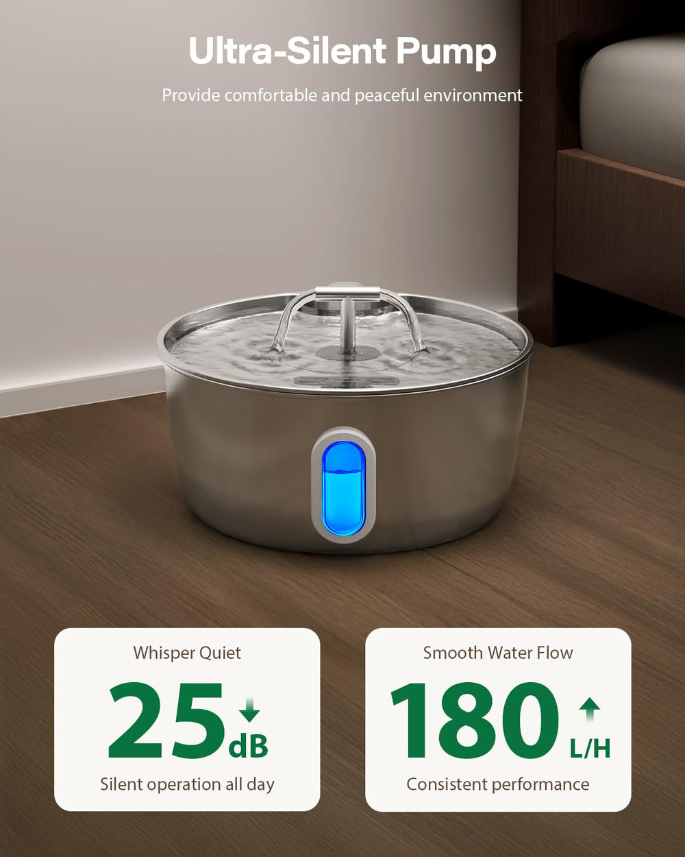DIANU quadruple filtration system reduces debris and odors in drinking water.
