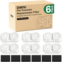 DIANU cat fountain replacement filter 6-pack improves water freshness