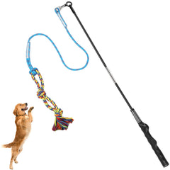 DIBBATU flirt pole dog toy setup promotes interactive play and energy burn.