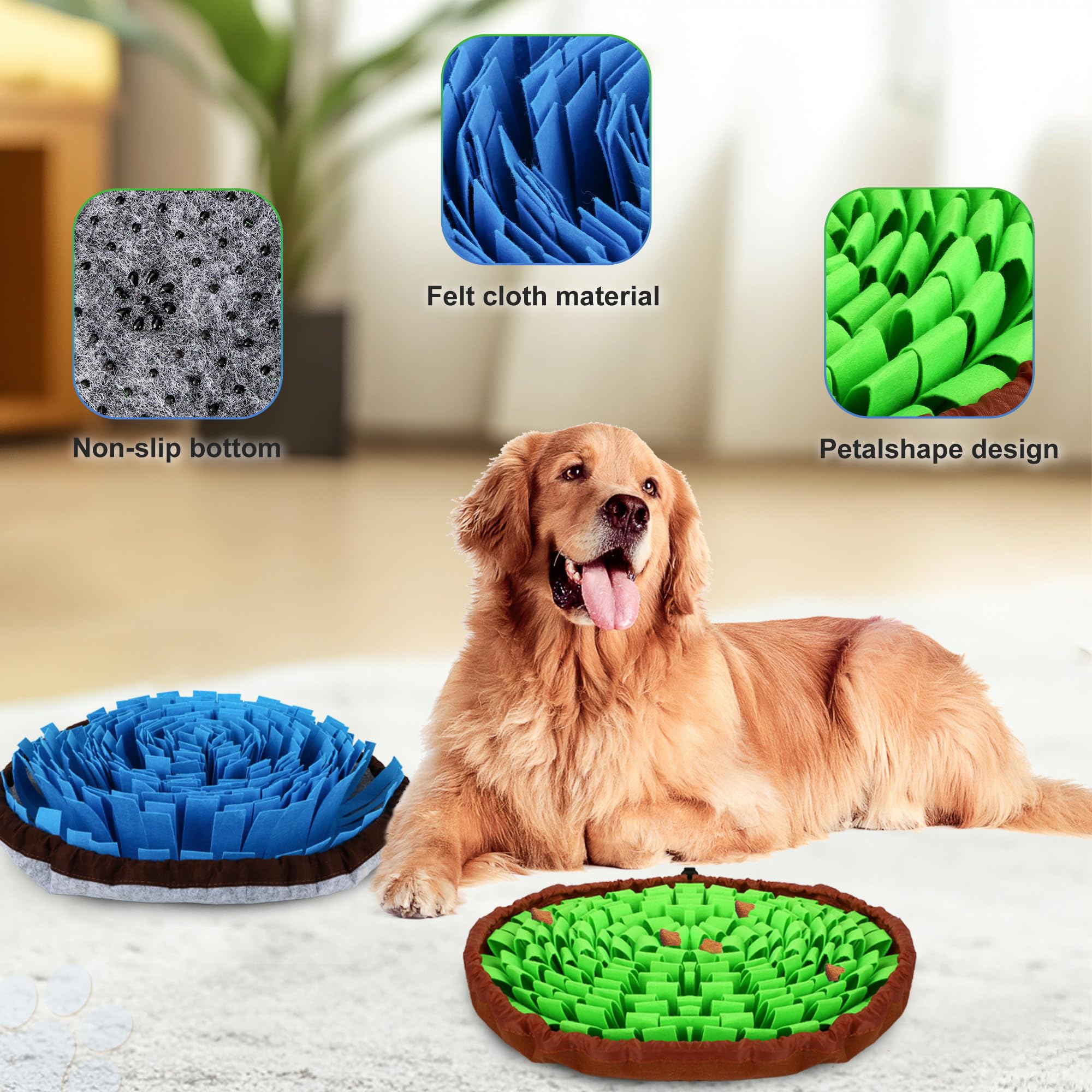 DiDiBirDi snuffle mat 17x17 inch size fits many small-to-medium pets.