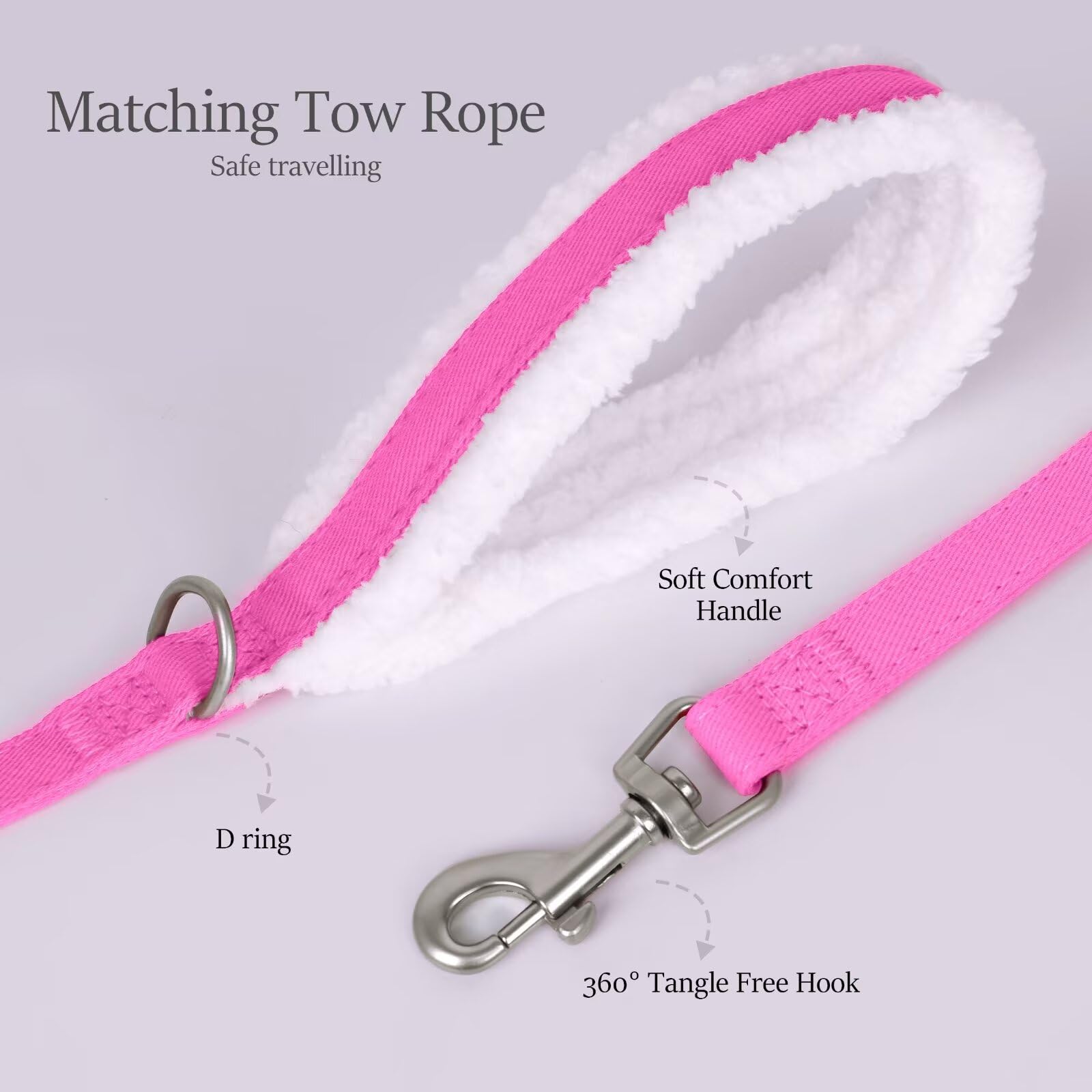 Didog 5ft leash attachment image highlights complete set for safe neighborhood walks.