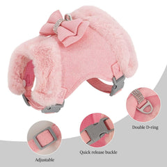 Didog bowtie harness pink model shows adorable, stylish design.