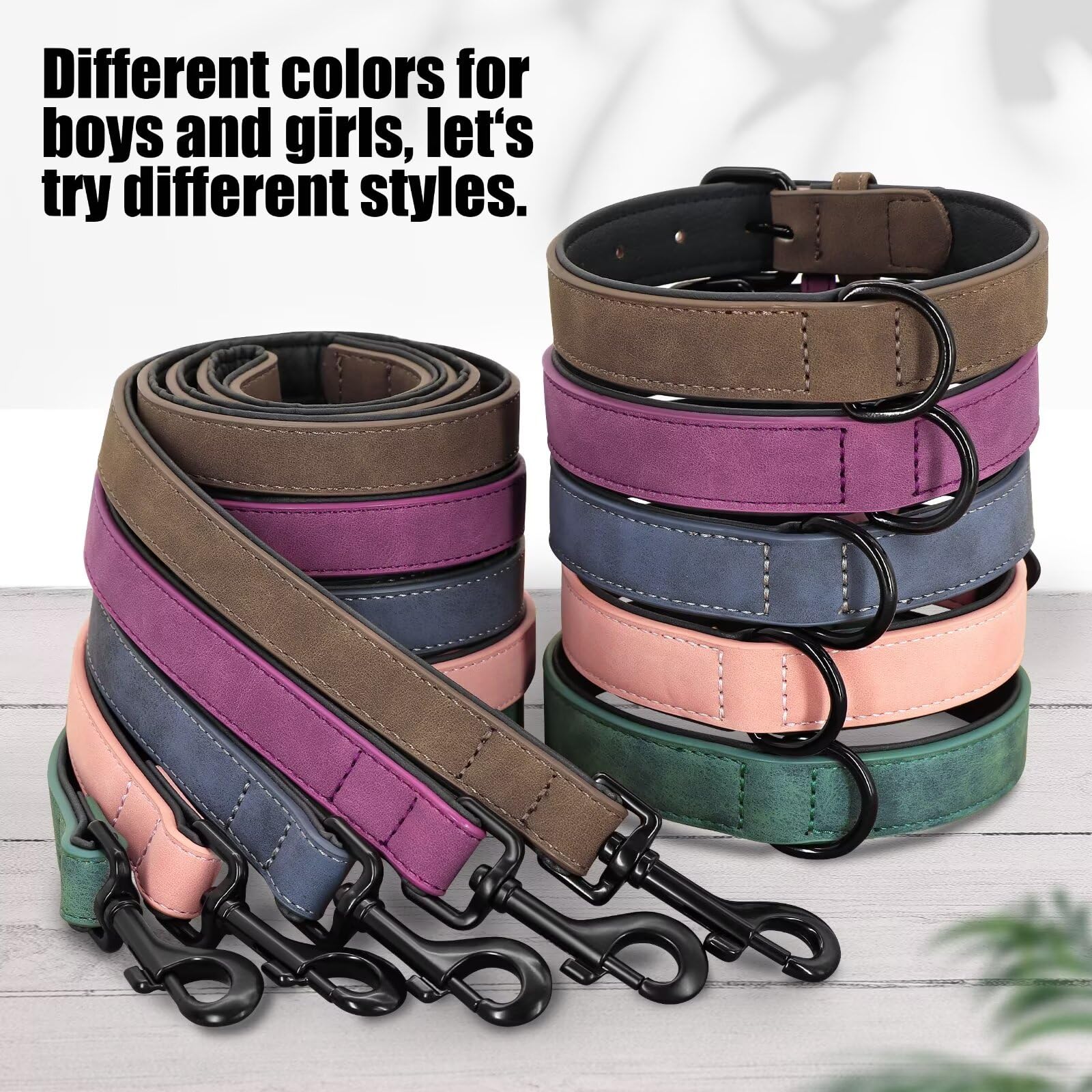 Didog breathable leather collar close-up showing lightweight comfort.
