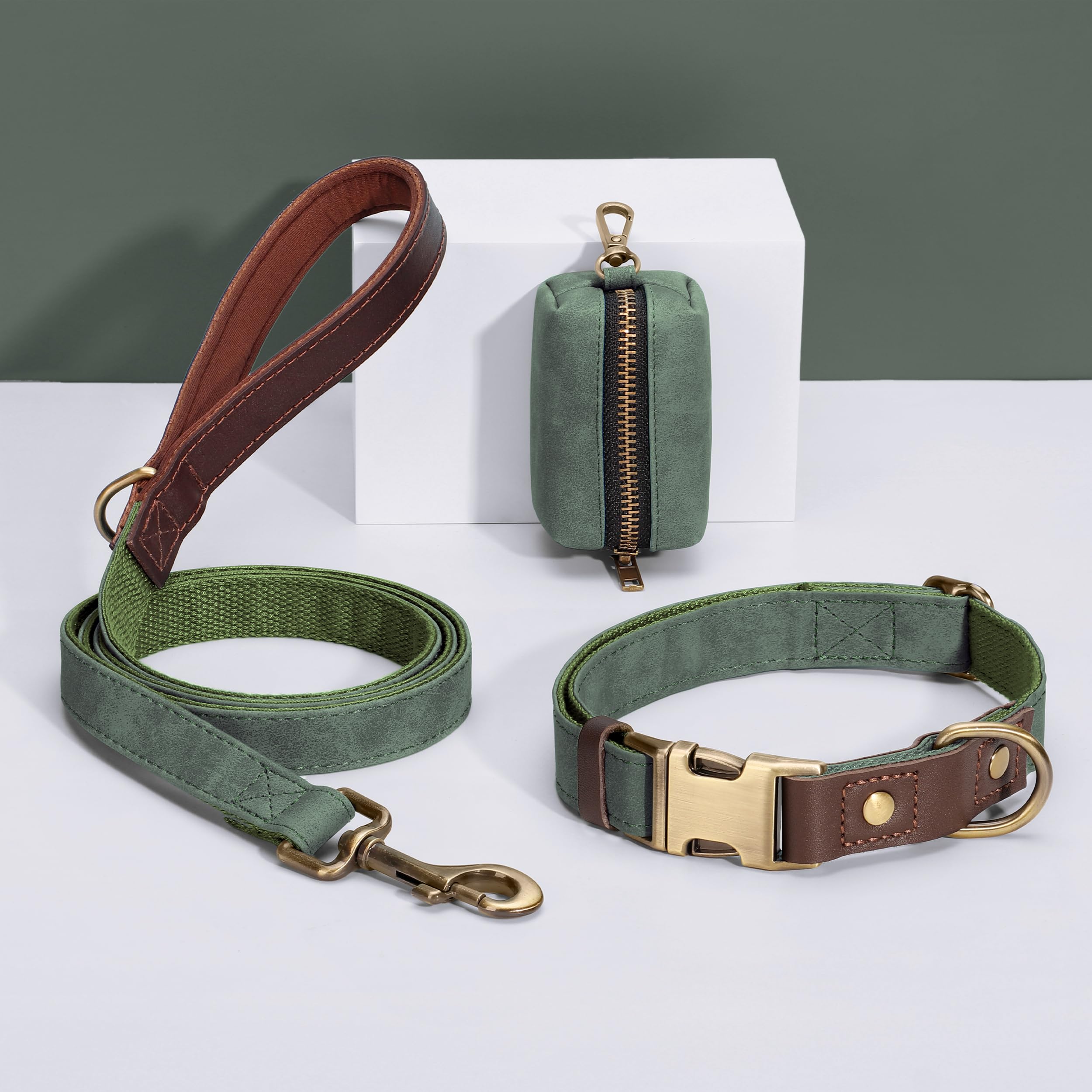 Anilla D resistente para correa en collar Didog verde.
