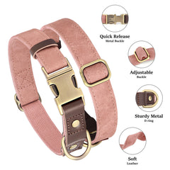 Didog dog-collar quick-release metal buckle large dogs close-up shows easy on-off