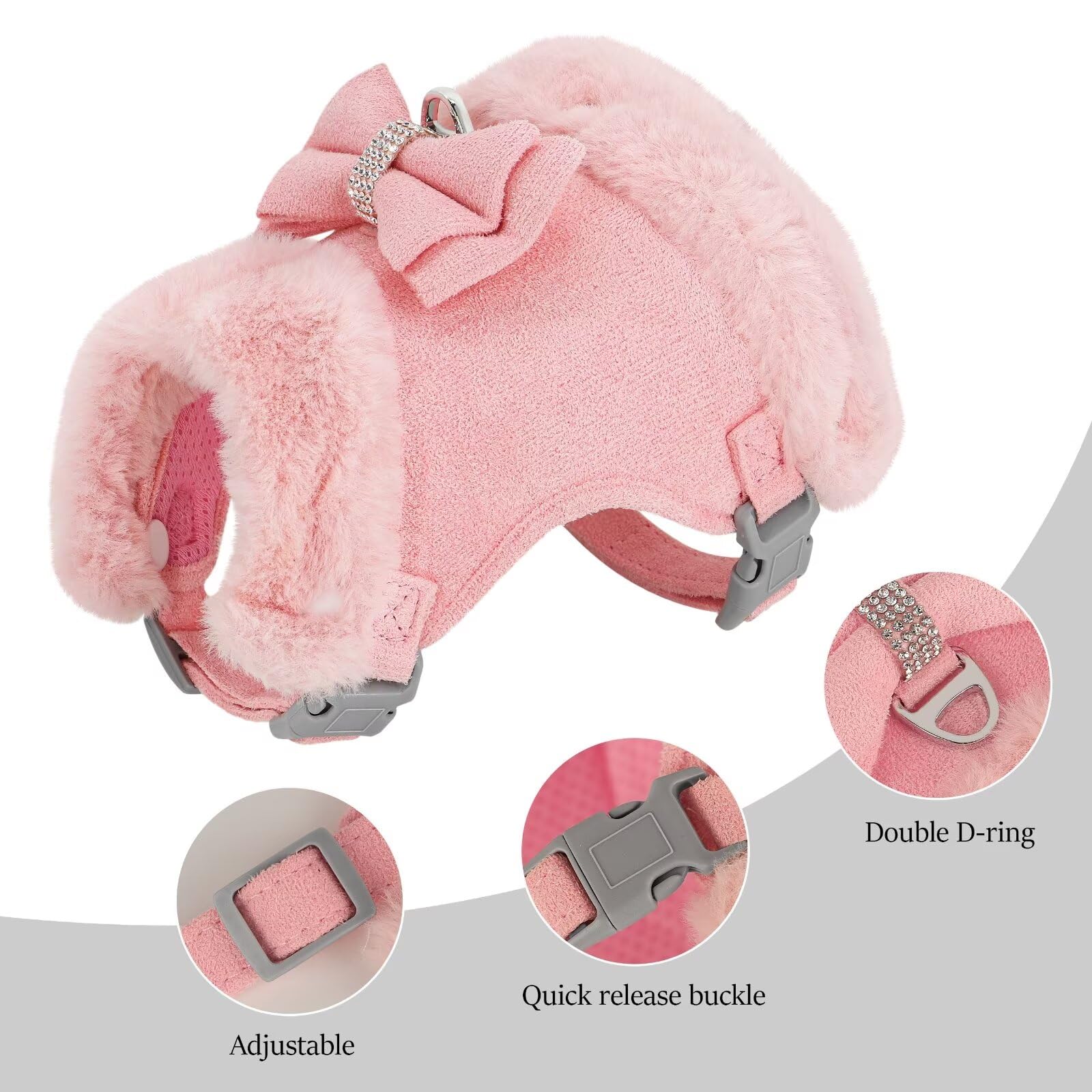 Didog harness quick-release buckles close-up, easy on/off and secure fit.