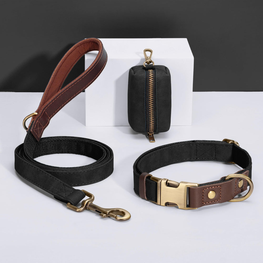 Didog black PU leather collar versatile everyday wear