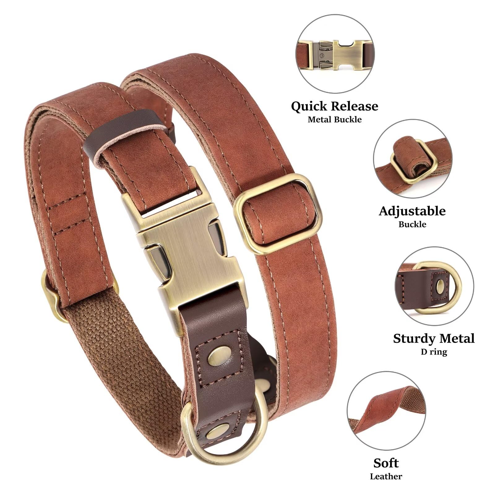 Didog quick-release metal buckle collar easy on and off during outings
