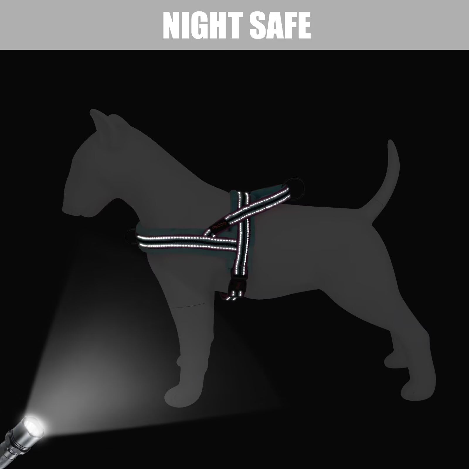 Didog reflective strips on harness for safer night walks