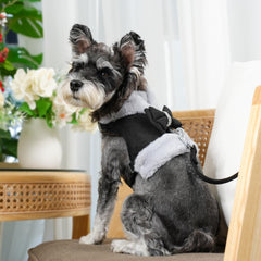 Didog removable plush collar on a small dog harness for adaptable warmth.
