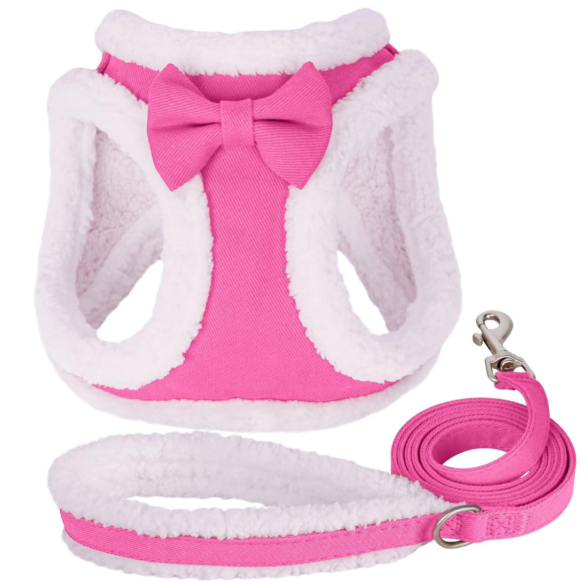 Didog small dog harness pink size S setup showing secure fit for tiny breeds.