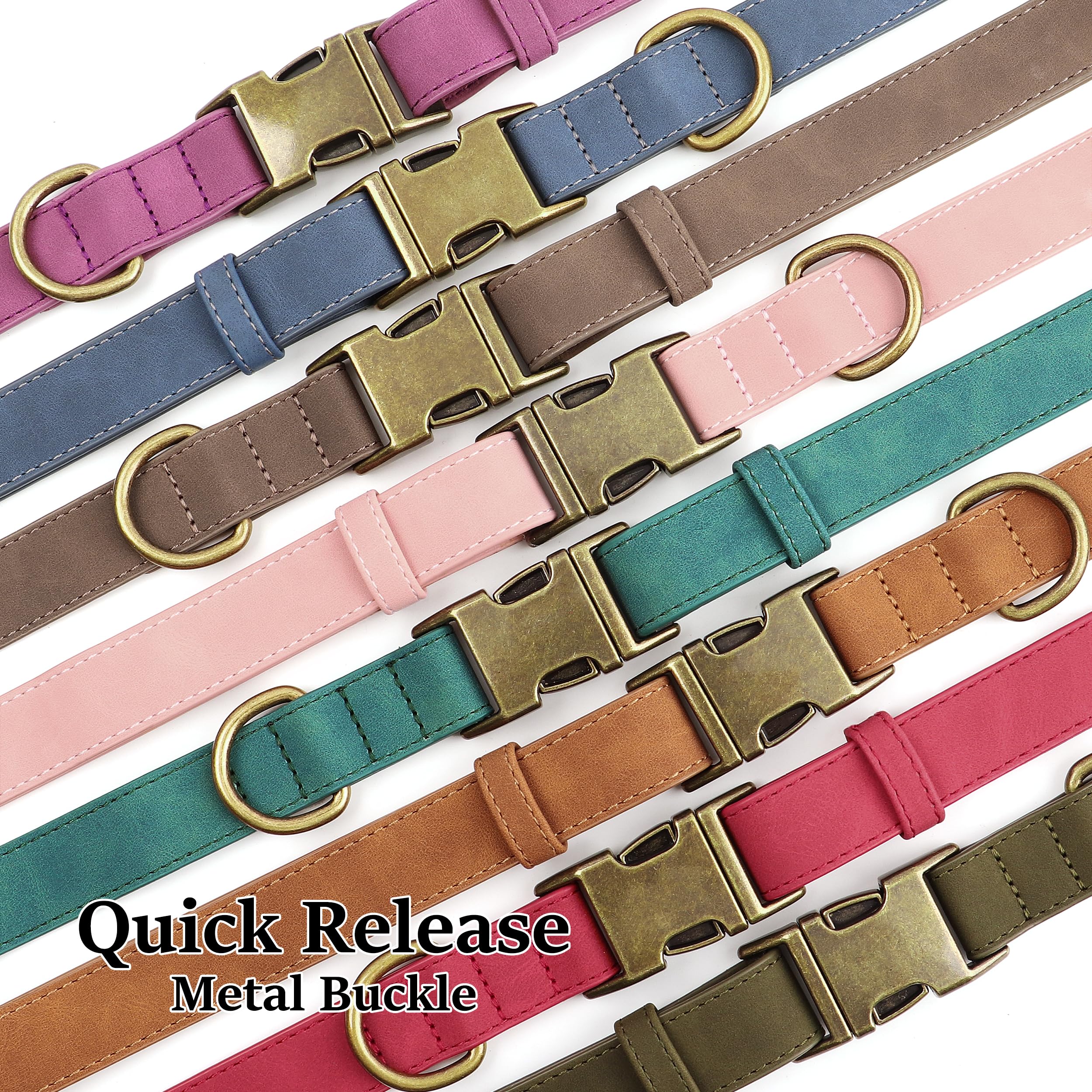 Didog soft PU leather dog collar adjustable strap for secure fit