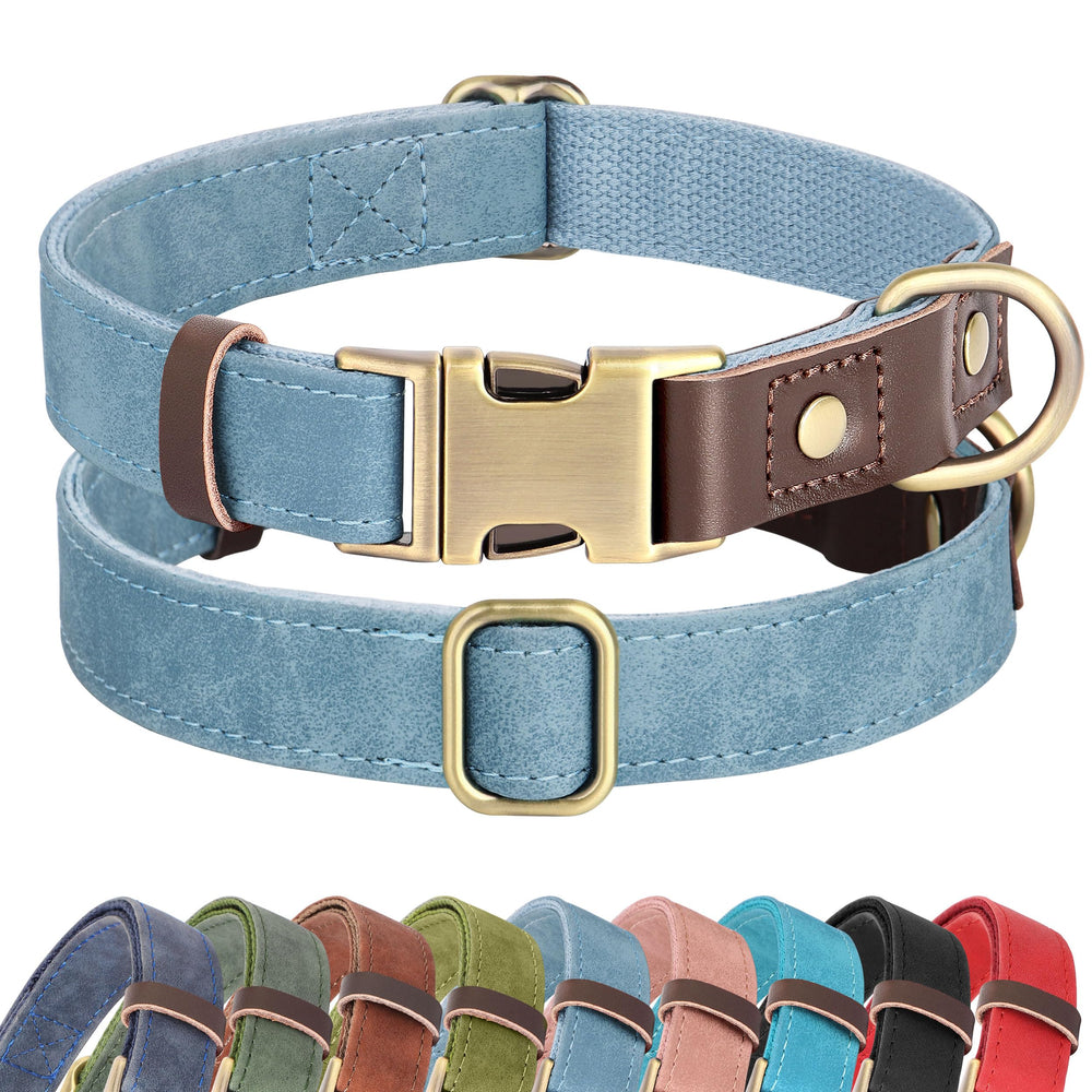 Didog denim blue collar on large dog neck for daily walks