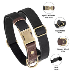 Didog soft PU leather dog collar buckle closeup showing secure quick-release