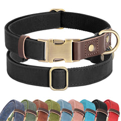 Didog soft PU leather dog collar front view for stylish daily walks