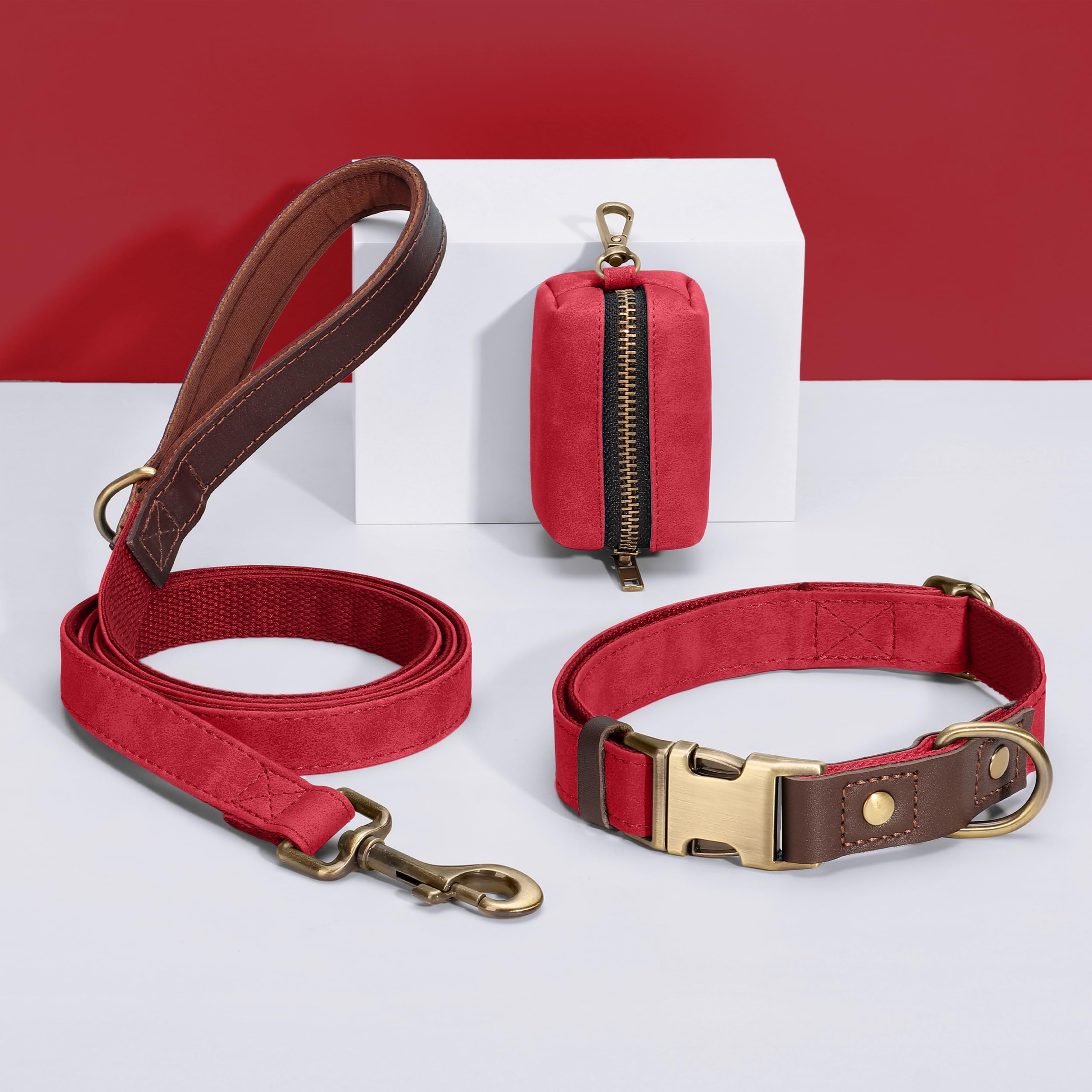 Didog wide 1.25-inch red collar provides secure fit for large breeds.