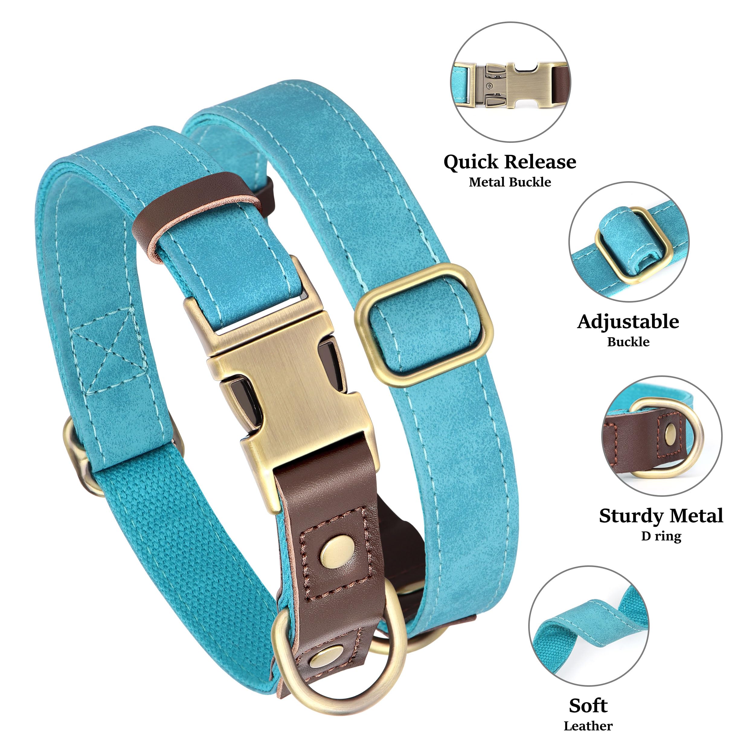 Didog XL wide dog collar for necks 17-26 inches, ideal for large breeds