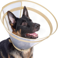 Didopet dog cone clear-vision promotes calm recovery with 360-degree visibility.