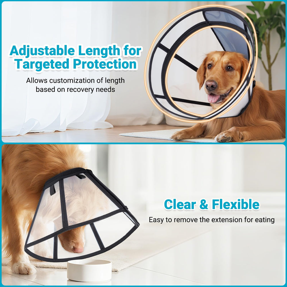 Didopet dog cone zipper depth adjustment demonstrates quick size changes