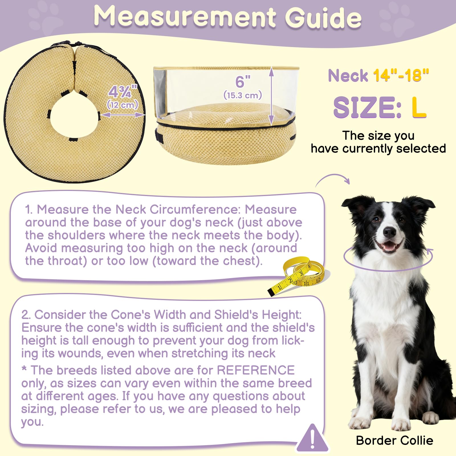 Didopet size L inflatable cone fits large dogs for post-surgery recovery.