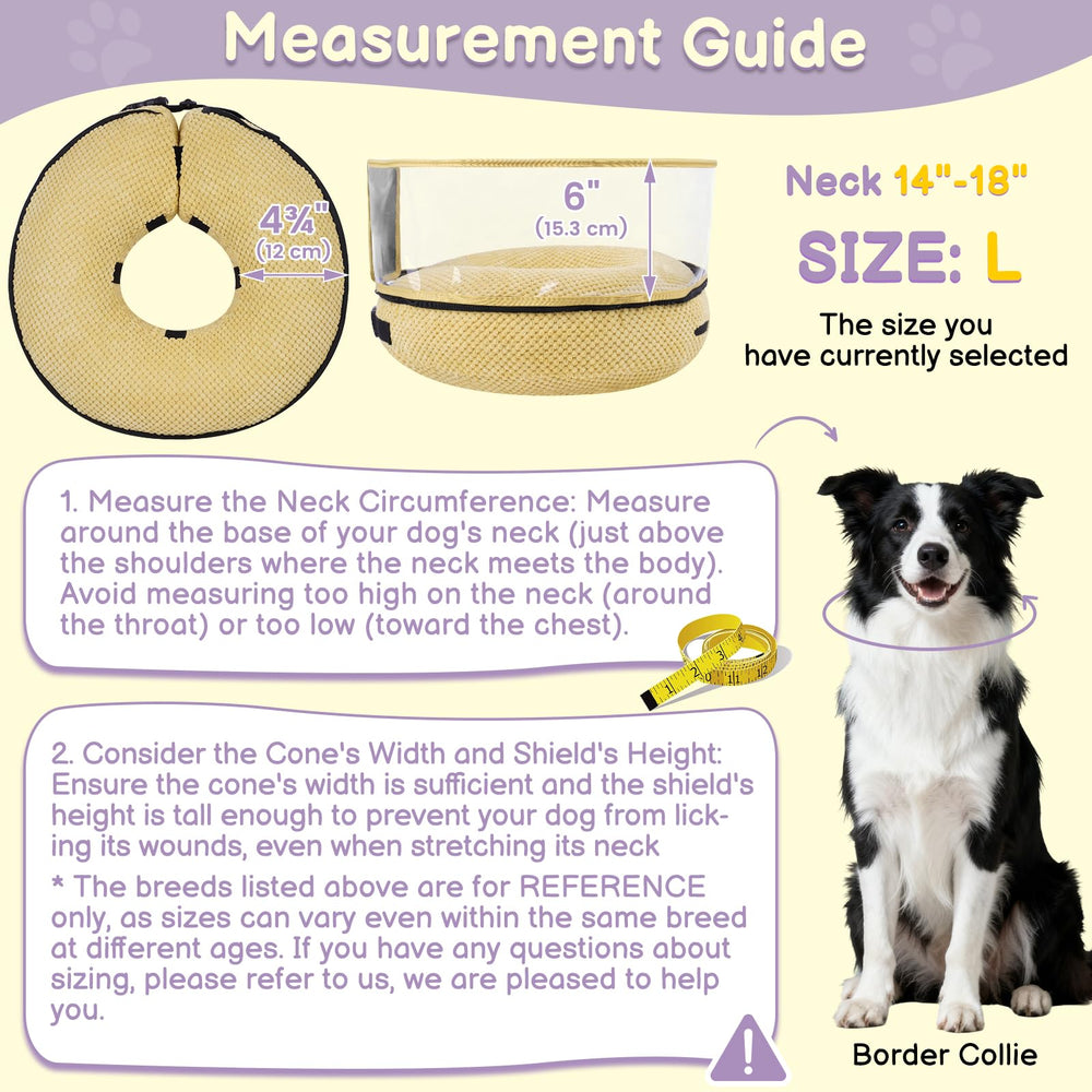 Didopet size L inflatable cone fits large dogs for post-surgery recovery.