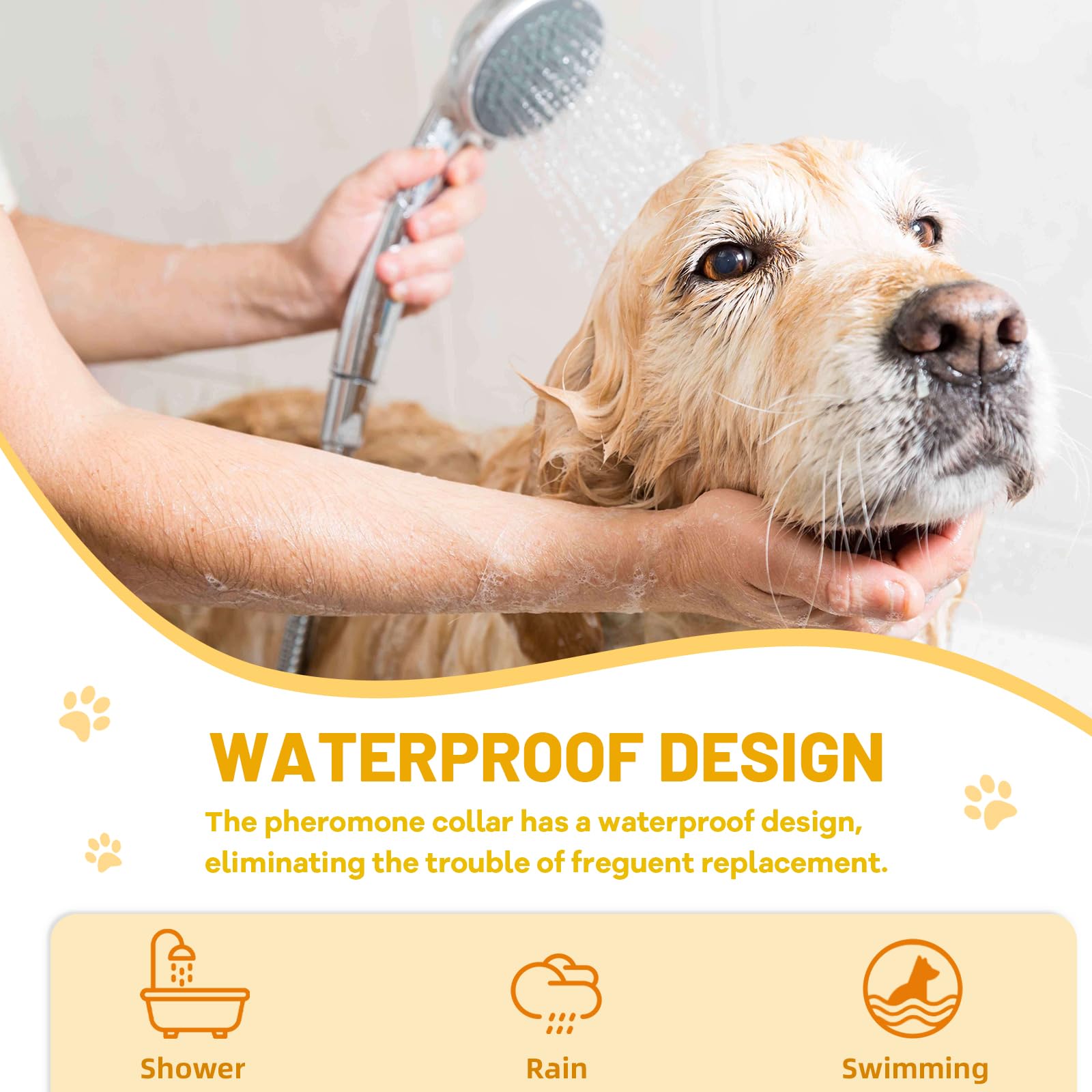 Die-matic calming collar 60-day release image emphasizes long-lasting support for households with multiple dogs