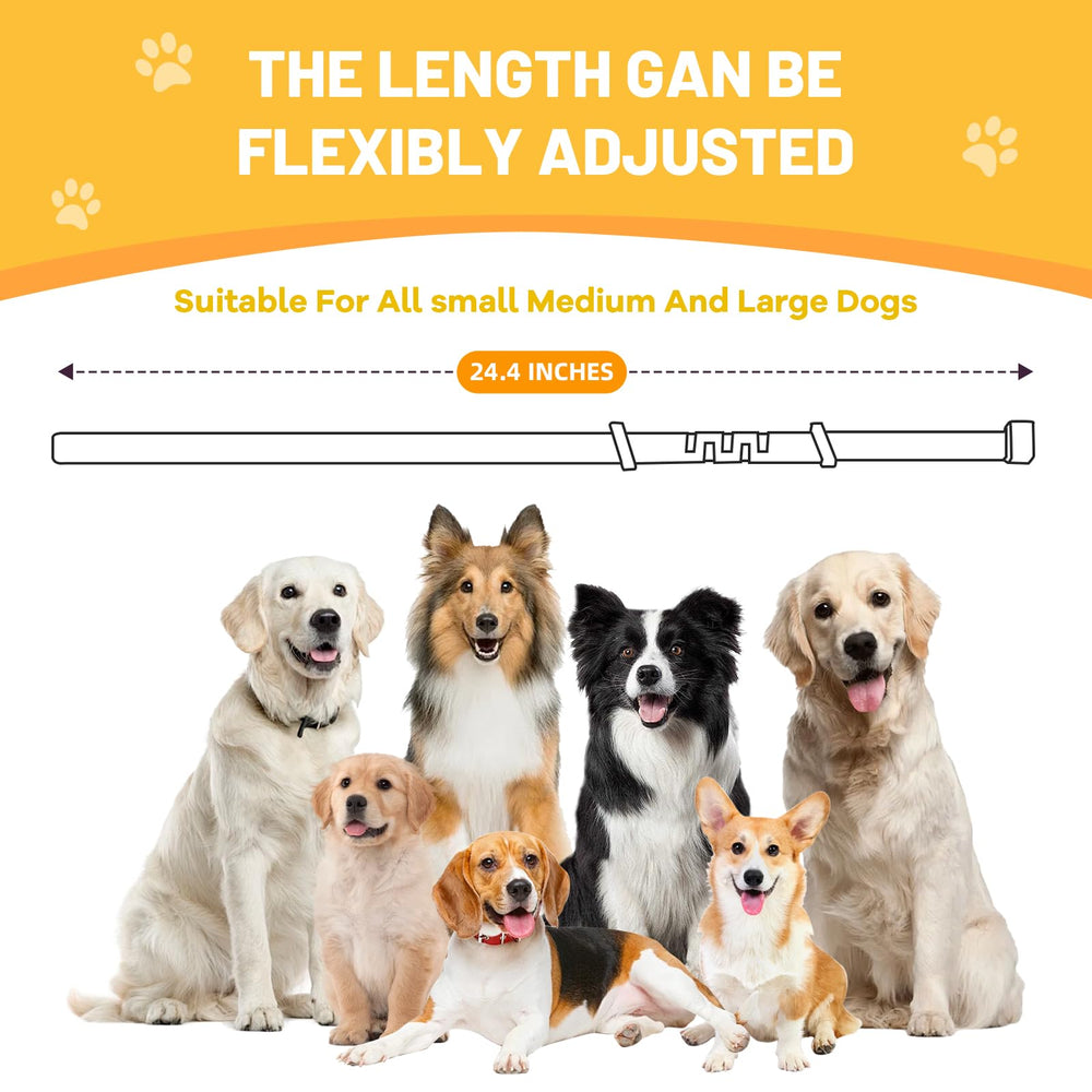 Die-matic calming collar all-breed design demonstrates adjustable fit for dogs of any size