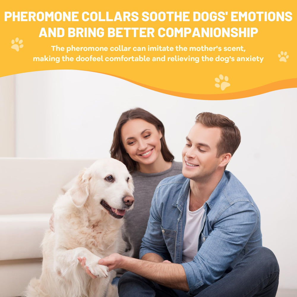 Die-matic calming collar safe TPE material label communicates non-toxic construction