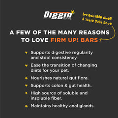 Diggin' Your Dog Firm Up Bars portioning shows easy feeding for dogs and cats.