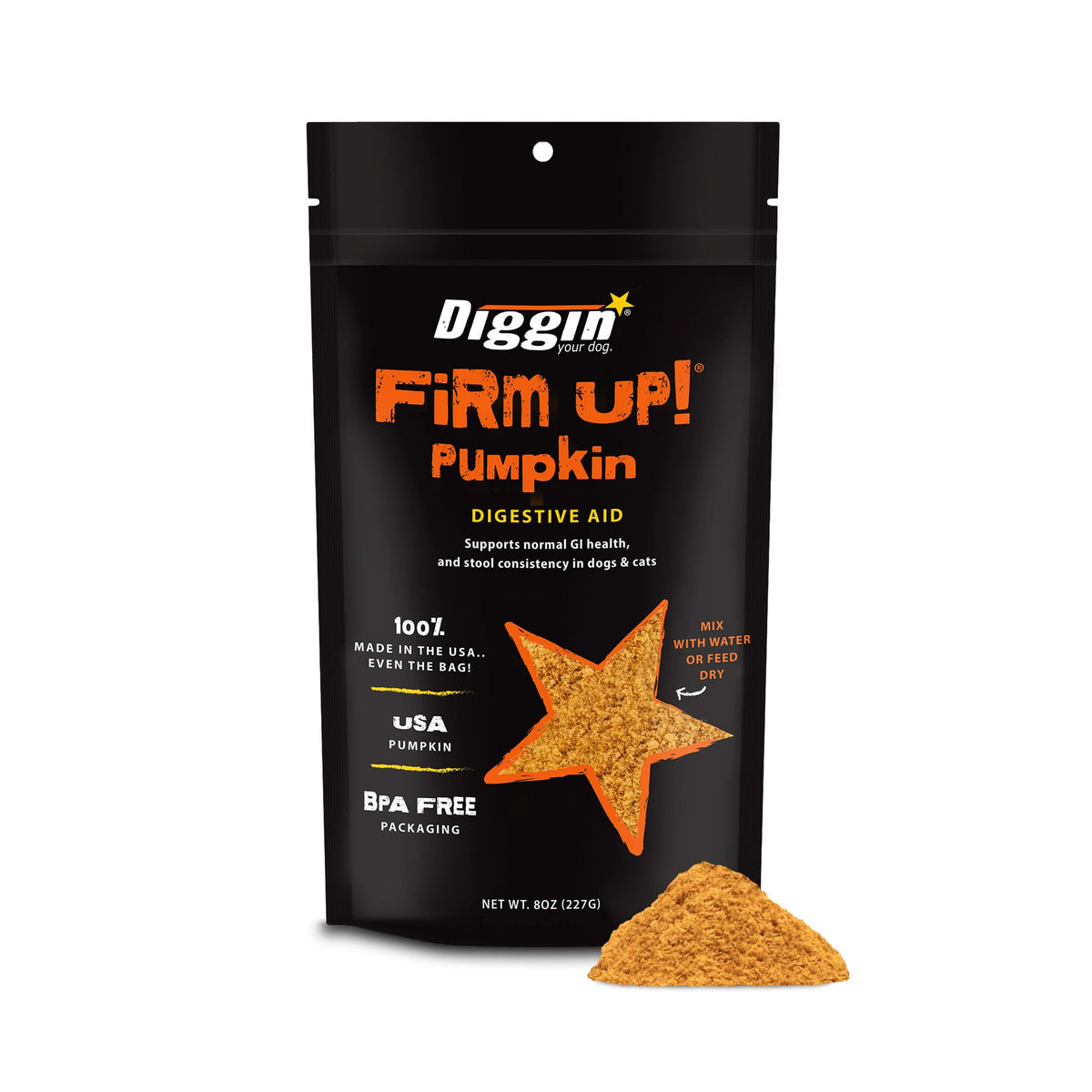 Diggin' Your Dog Firm Up pumpkin bundle front view for digestive support
