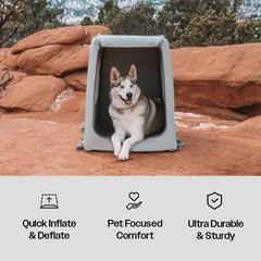 Diggs Enventur medium collapsed crate enables compact travel storage.