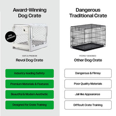 Diggs Revol ash small crate top hatch allows soothing treats without opening doors.