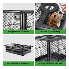 Diggs Revol top hatch provides easy access to comfort your dog during training.