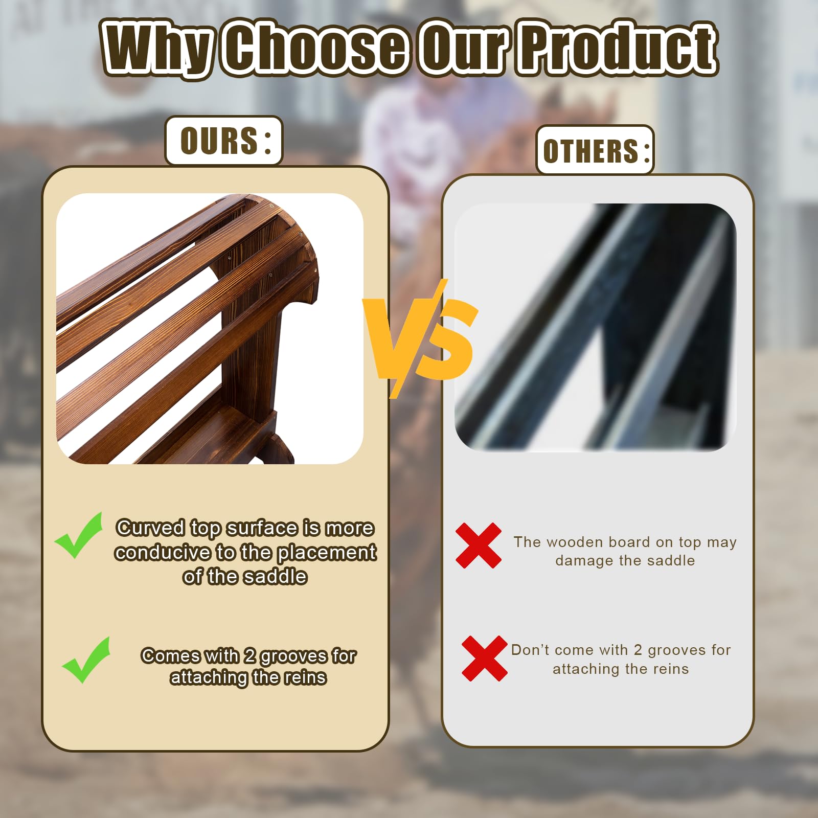 DigNew wood saddle rack features a bottom shelf for boots and brushes.