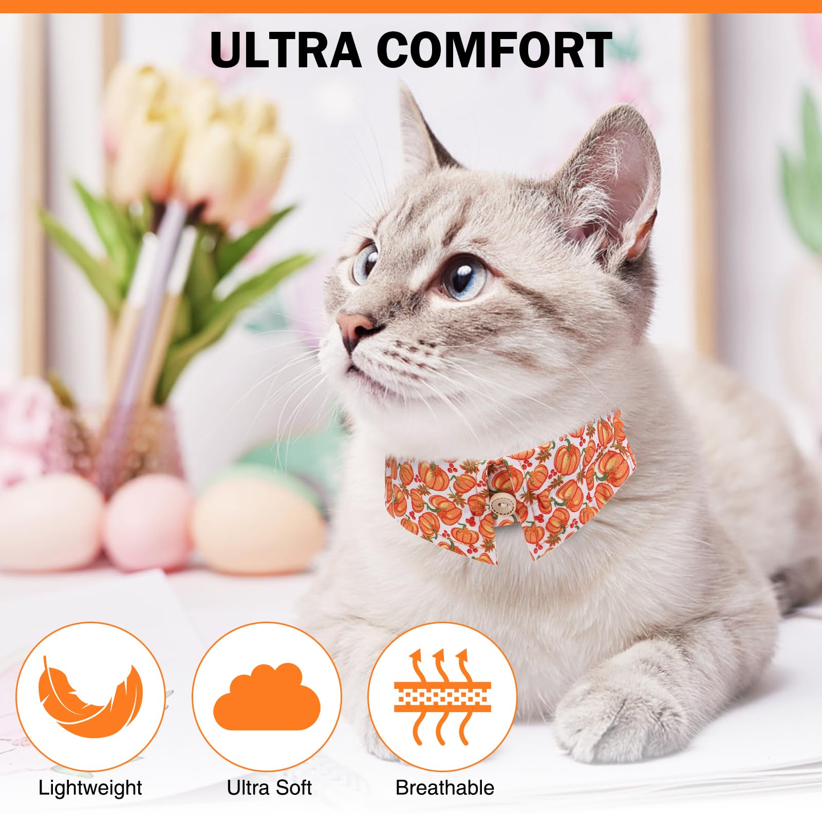 DILLYBUD cat collar features bells to help locate your cat during play.