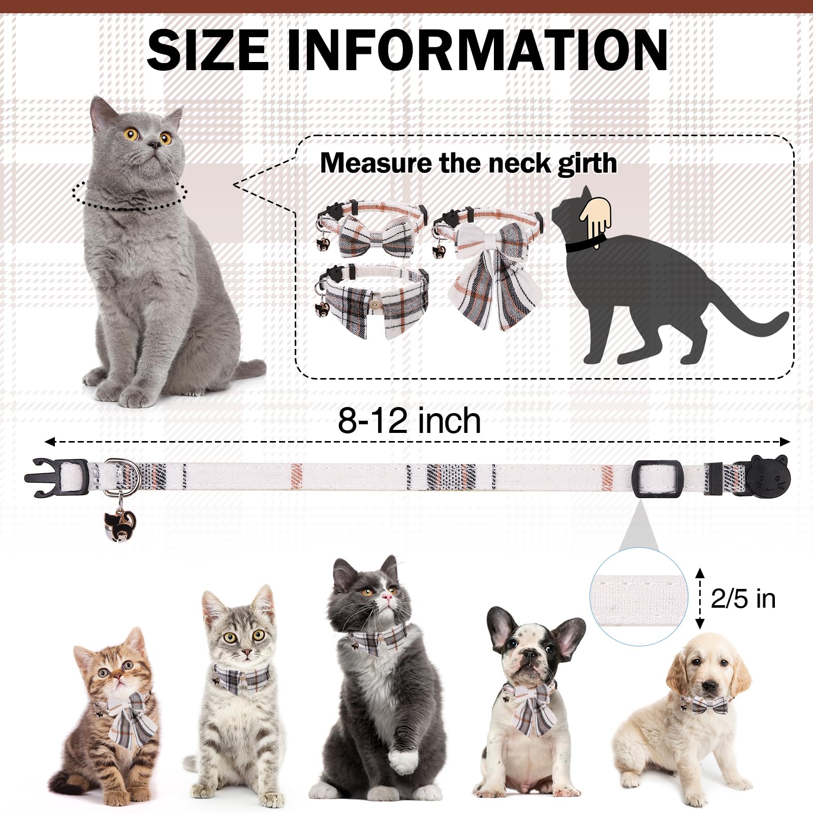 DILLYBUD cat collar bells three-pack display highlights versatile styles for everyday wear.