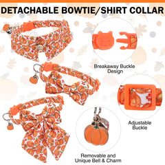 DILLYBUD cat collar bow-tie orange highlights festive style and daily wear.