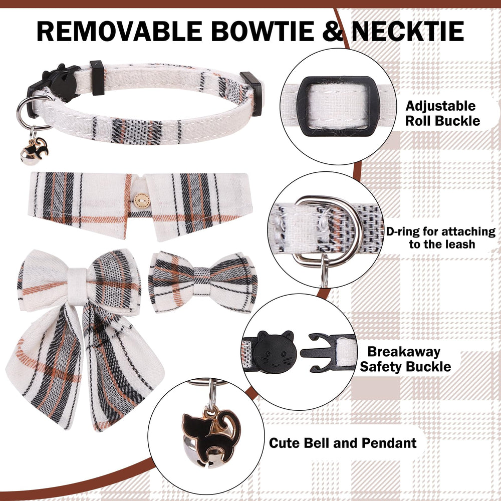 DILLYBUD bowtie-beige collar closeup showcases cute design for festive photos.