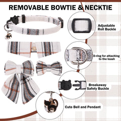 DILLYBUD bowtie-beige collar closeup showcases cute design for festive photos.
