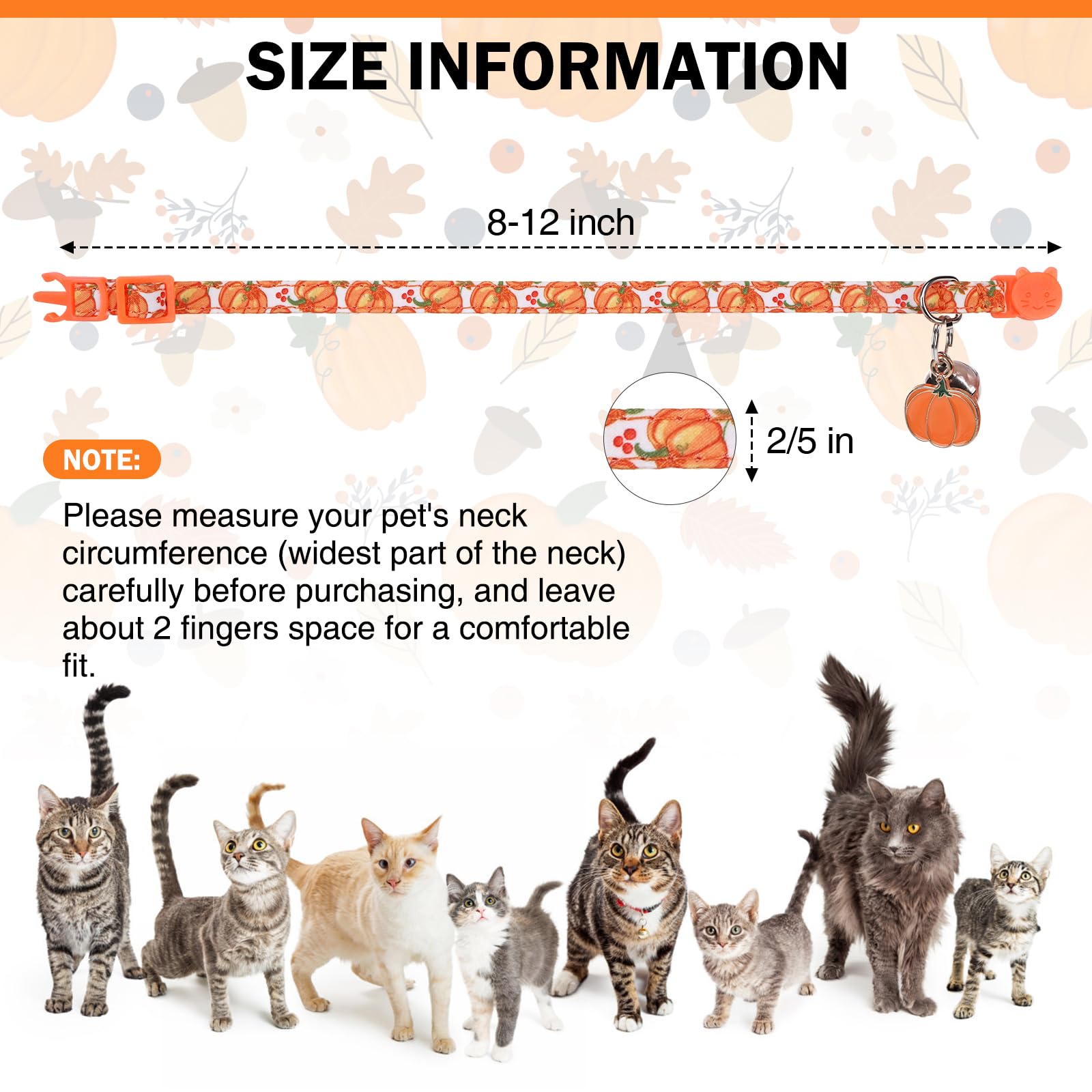 DILLYBUD cat collar pumpkin-pattern adds seasonal charm while lightweight for pets.